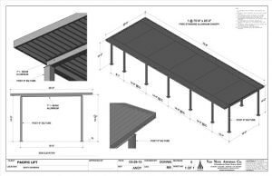 Custom aluminum awning drawing in Van Nuys